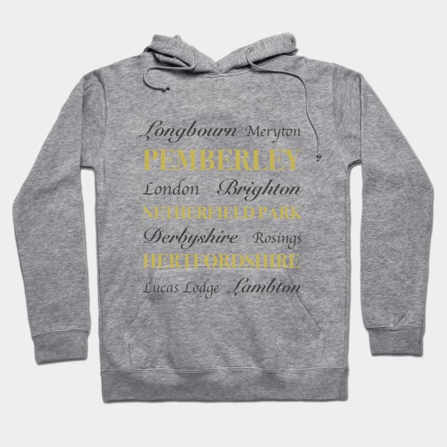 Pride and Prejudice Locations Hoodie by LoveLiterature